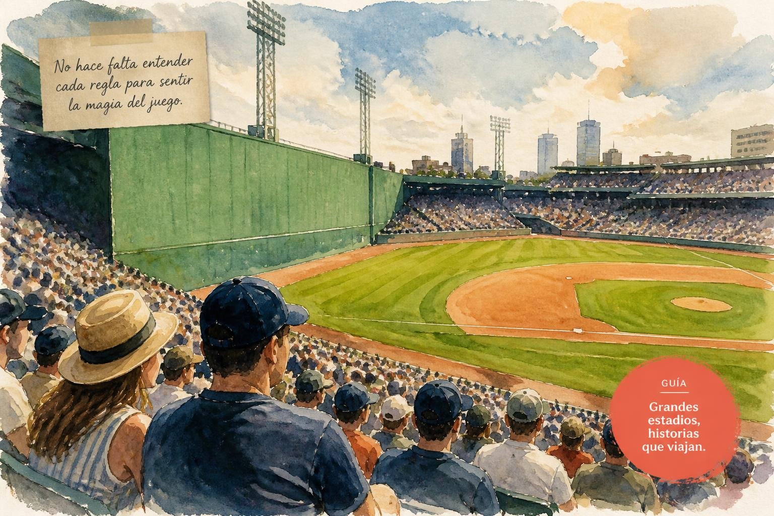 Las gradas y el campo de juego de Fenway Park, el estadio de béisbol más antiguo de las Grandes Ligas