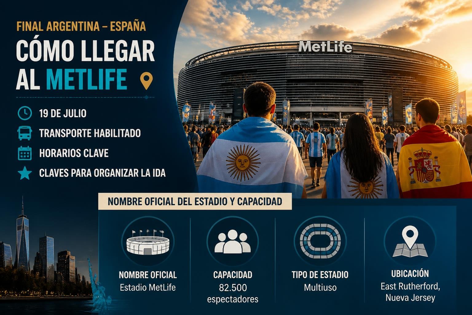 Datos de fecha, horario y ubicación de la final Argentina-España en Nueva Jersey