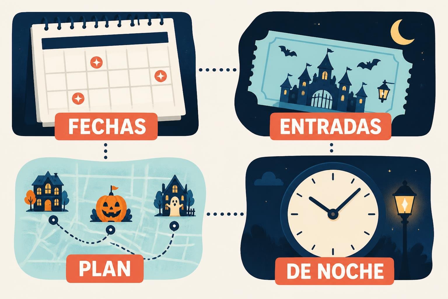 Infografía con el plan de una noche en el evento: fechas, entradas y horarios