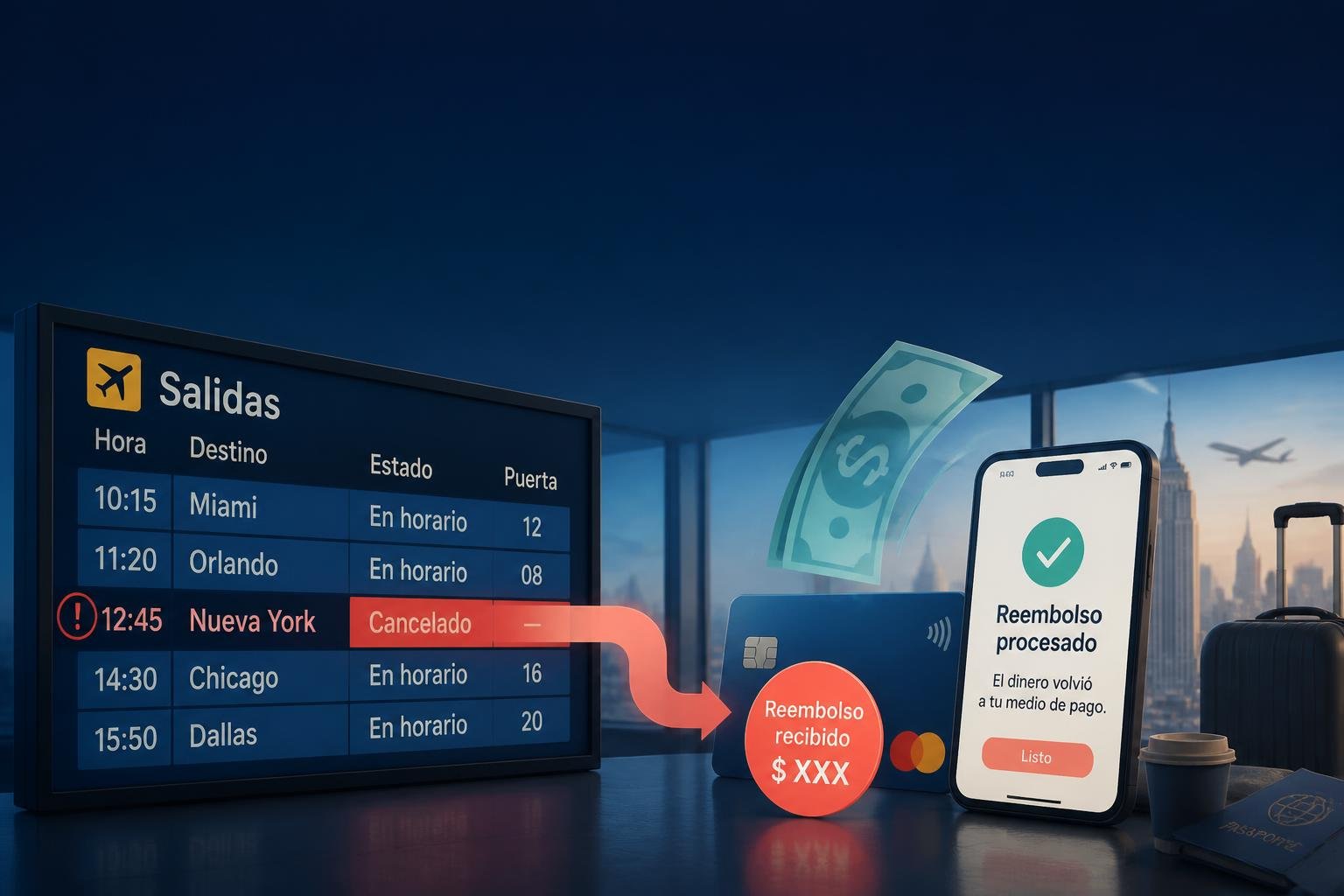 Te cancelan el vuelo en USA: 6 claves para que te devuelvan la plata